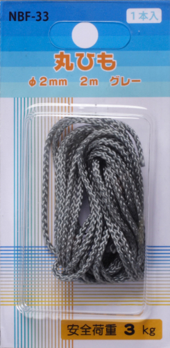 丸ヒモ φ2mm 2m グレー